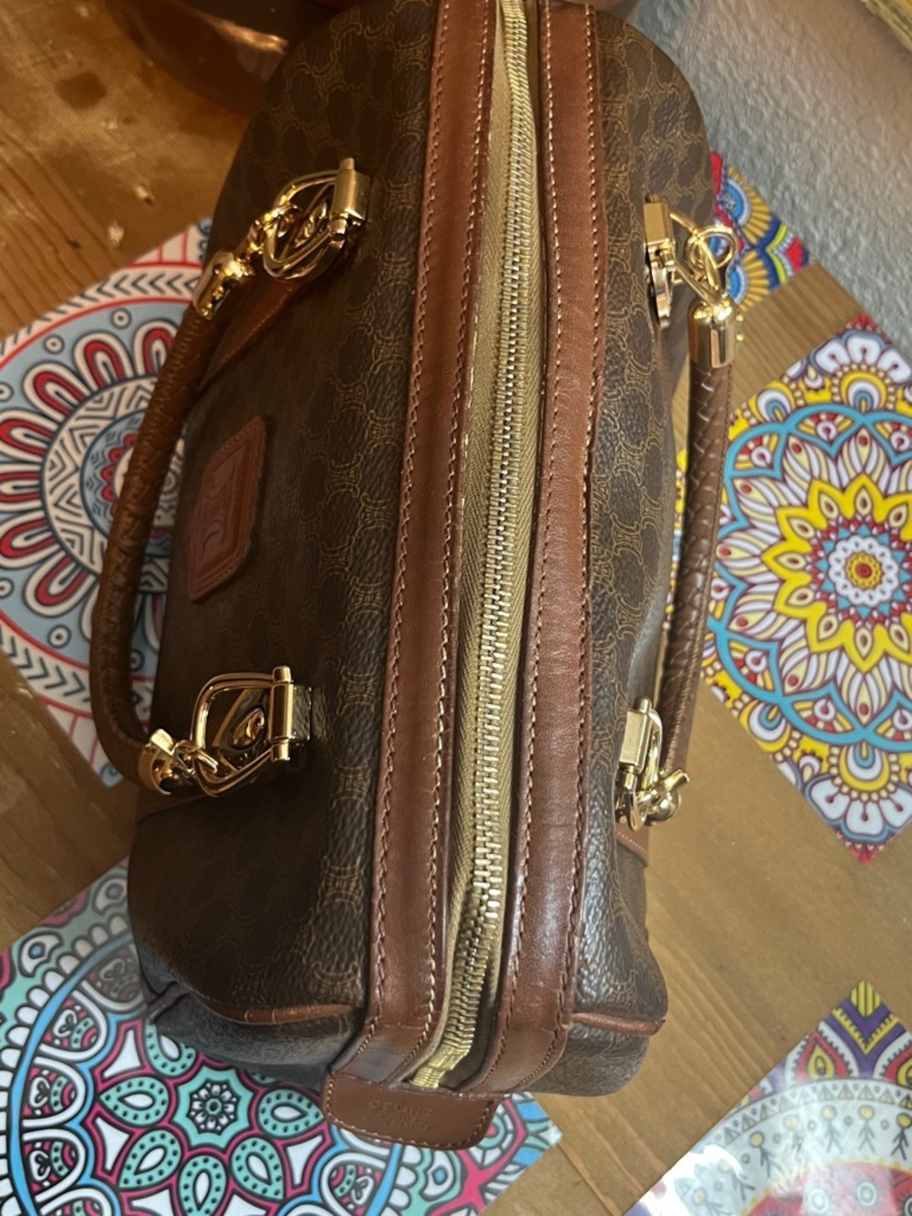 Preowned CELINE Macadam Mini Boston Hand Bag - Picture 3 of 12